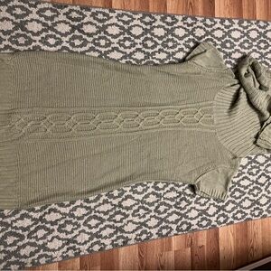 Cozy Olive Cable Knit Dress